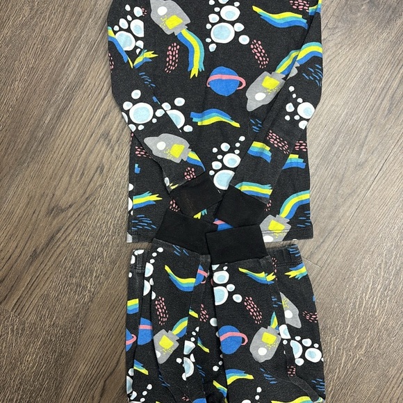 Okie Dokie 3T Space Theme Kids Matching cuffed Pajamas - Black and Blue. GUC. - Picture 5 of 7